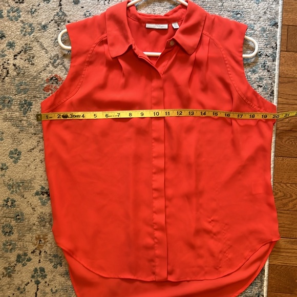 Halogen Orange Button-up Blouse Size Small Petite - Picture 6 of 13